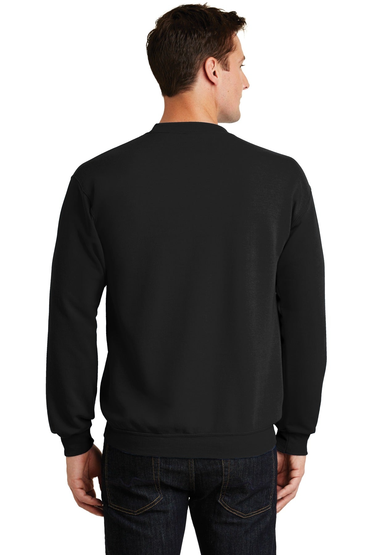 Port & Company Core Fleece Crewneck Sweatshirt. PC78 Jet Black