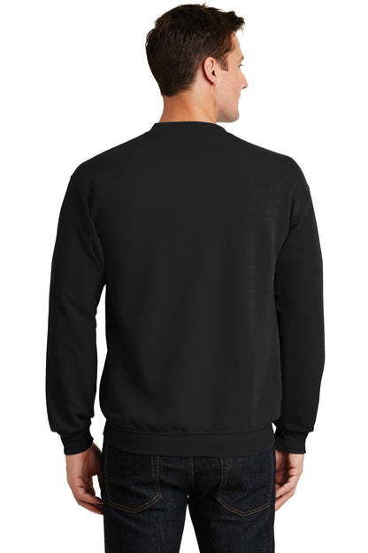 Port & Company Core Fleece Crewneck Sweatshirt. PC78 Jet Black