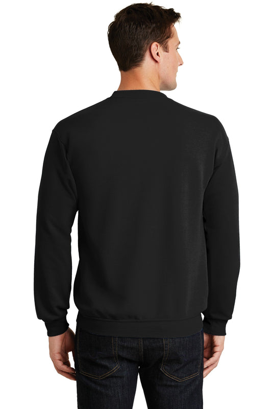 Port & Company Core Fleece Crewneck Sweatshirt. PC78 Jet Black