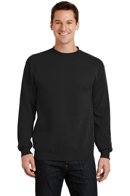 Port & Company Core Fleece Crewneck Sweatshirt. PC78 Jet Black