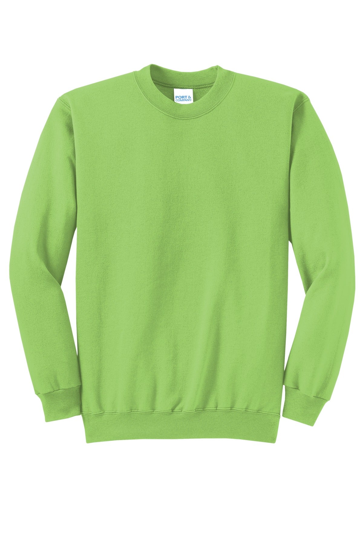 Port & Company Core Fleece Crewneck Sweatshirt. PC78 Lime