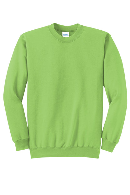 Port & Company Core Fleece Crewneck Sweatshirt. PC78 Lime