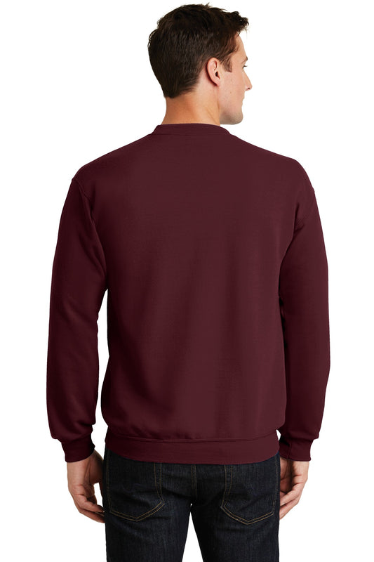 Port & Company Core Fleece Crewneck Sweatshirt. PC78 Maroon