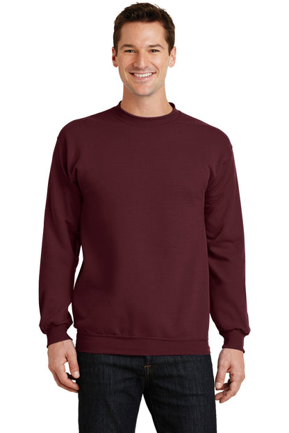 Port & Company Core Fleece Crewneck Sweatshirt. PC78 Maroon