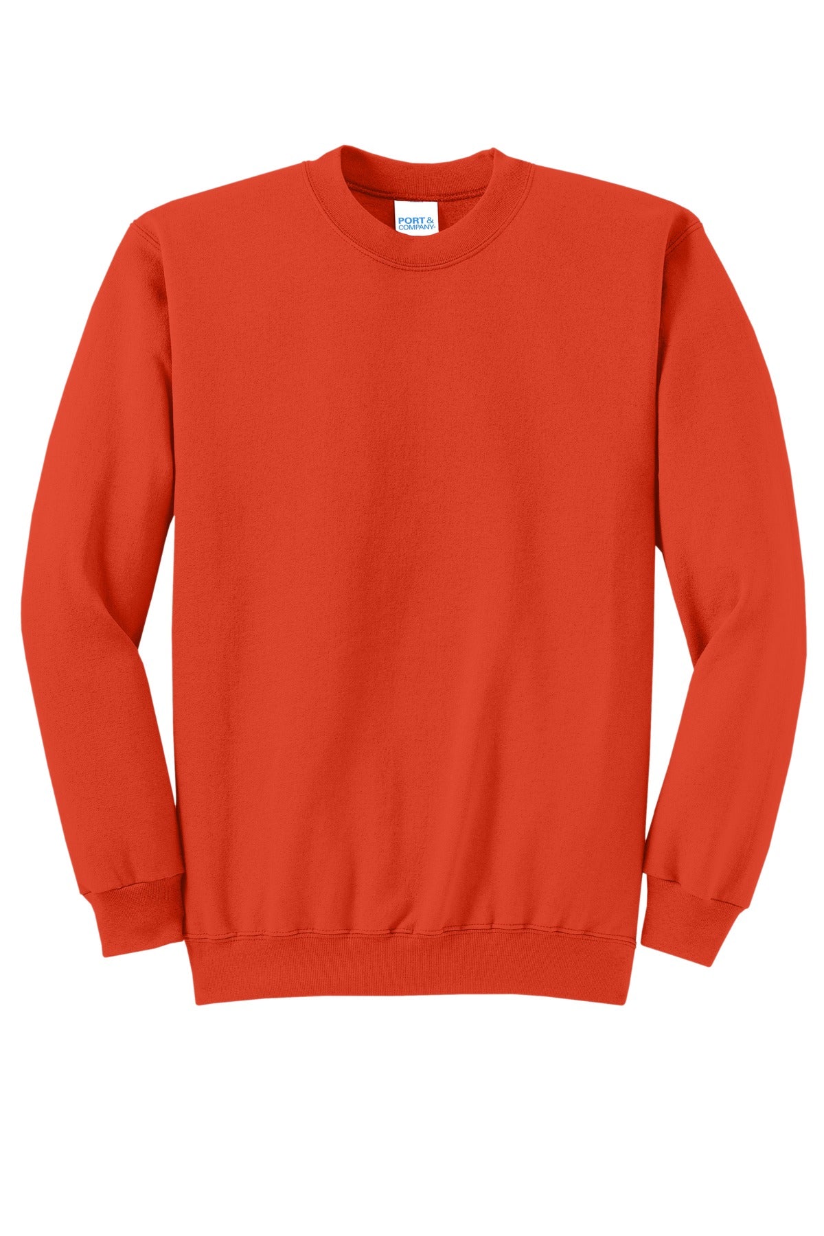 Port & Company Core Fleece Crewneck Sweatshirt. PC78 Orange