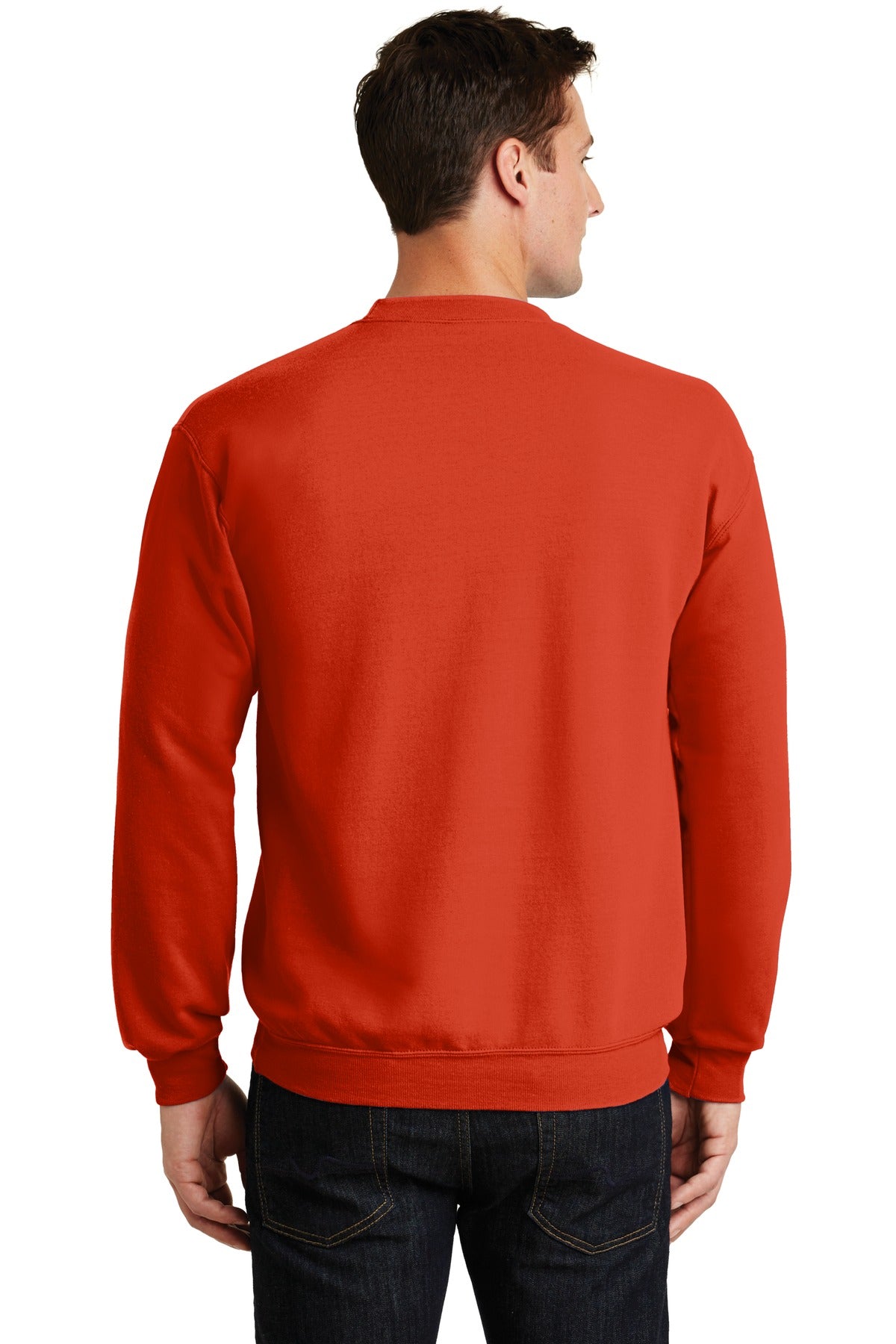 Port & Company Core Fleece Crewneck Sweatshirt. PC78 Orange
