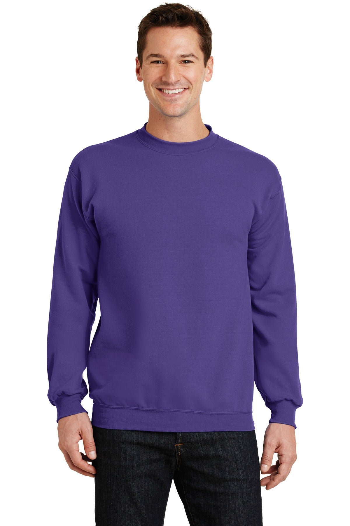 Port & Company Core Fleece Crewneck Sweatshirt. PC78 Purple