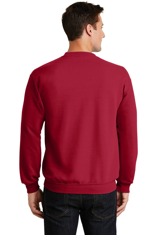 Port & Company Core Fleece Crewneck Sweatshirt. PC78 Red