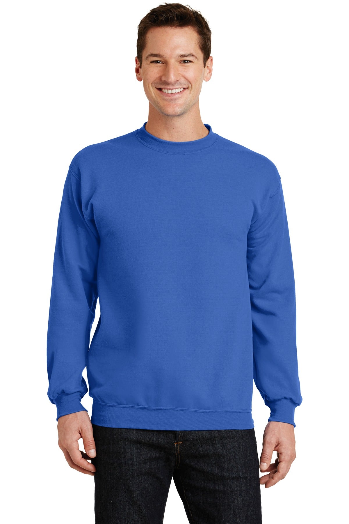 Port & Company Core Fleece Crewneck Sweatshirt. PC78 Royal