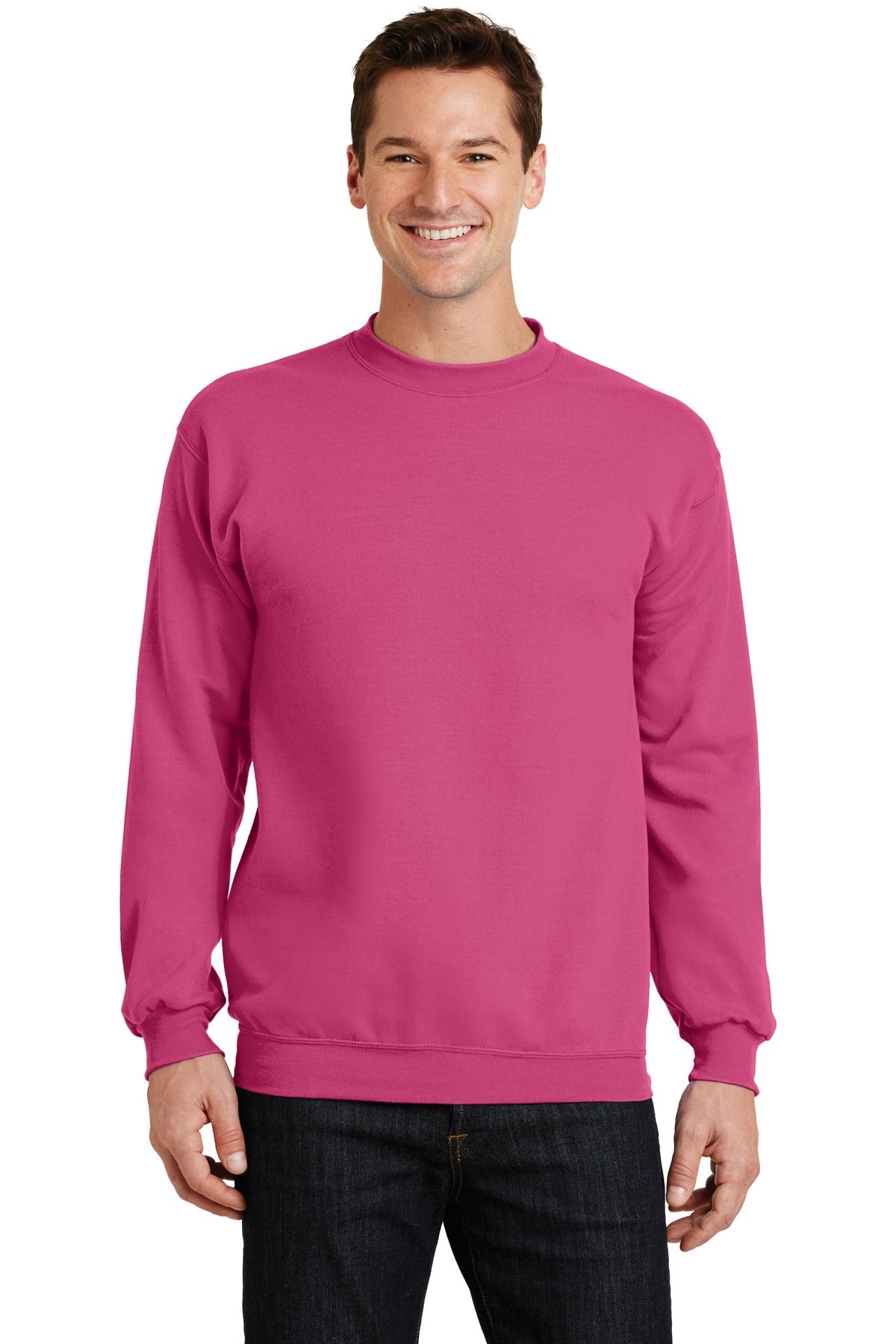 Port & Company Core Fleece Crewneck Sweatshirt. PC78 Sangria