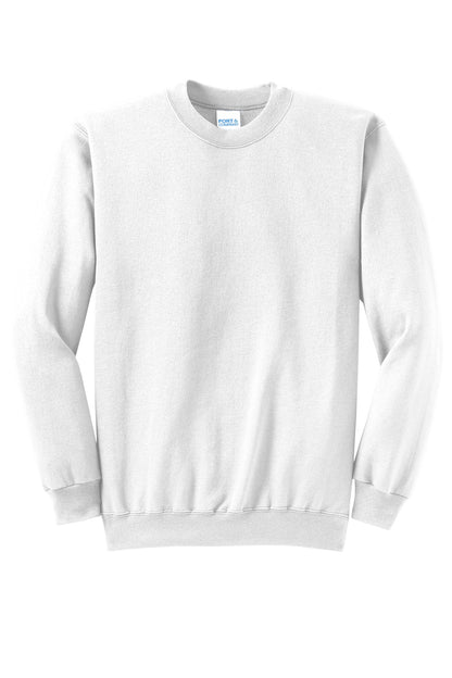 Port & Company Core Fleece Crewneck Sweatshirt. PC78 White