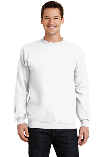 Port & Company Core Fleece Crewneck Sweatshirt. PC78 White