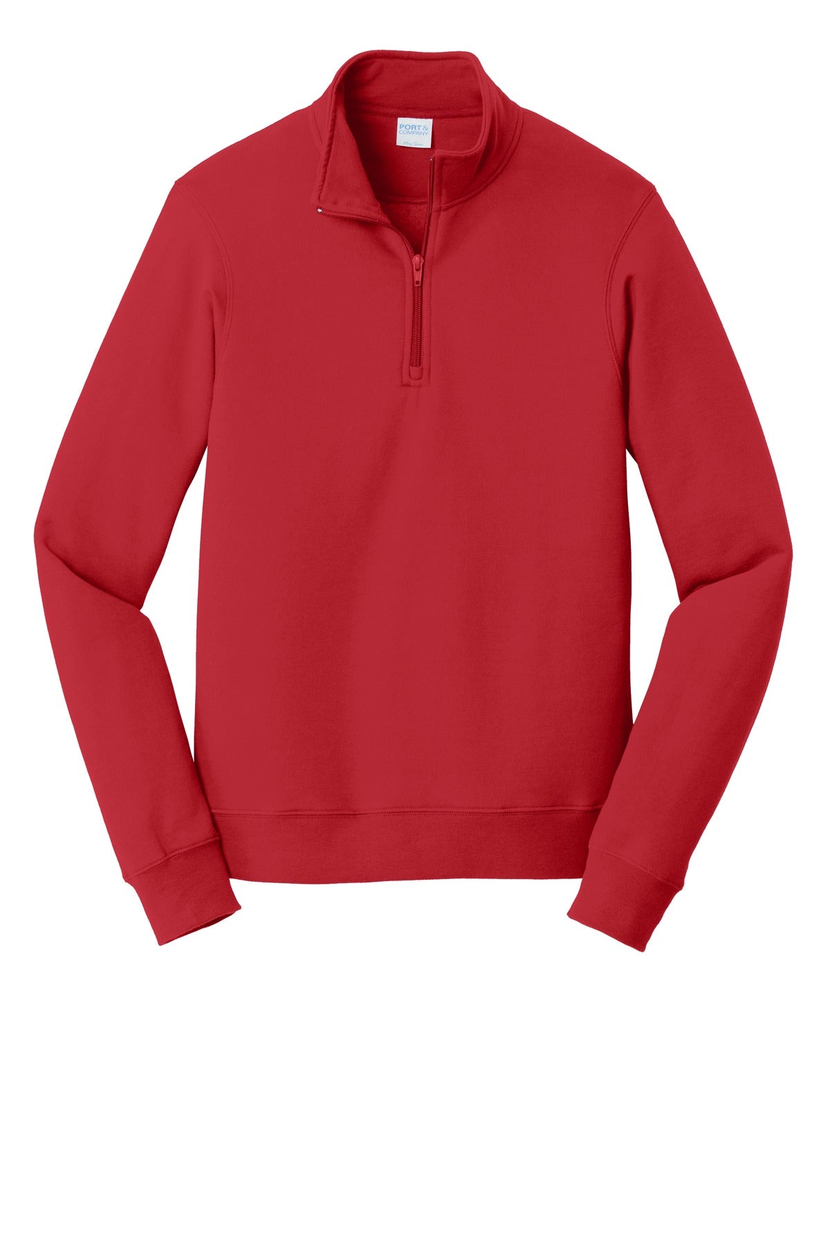 Port & Company Fan Favorite Fleece 1/4-Zip Pullover Sweatshirt. PC850Q Bright Red