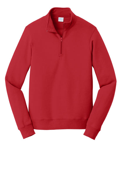 Port & Company Fan Favorite Fleece 1/4-Zip Pullover Sweatshirt. PC850Q Bright Red
