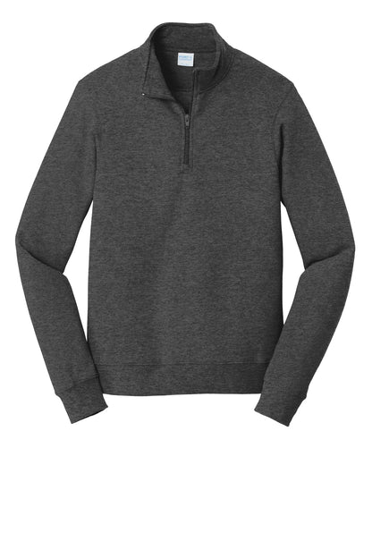 Port & Company Fan Favorite Fleece 1/4-Zip Pullover Sweatshirt. PC850Q Dark Heather Grey