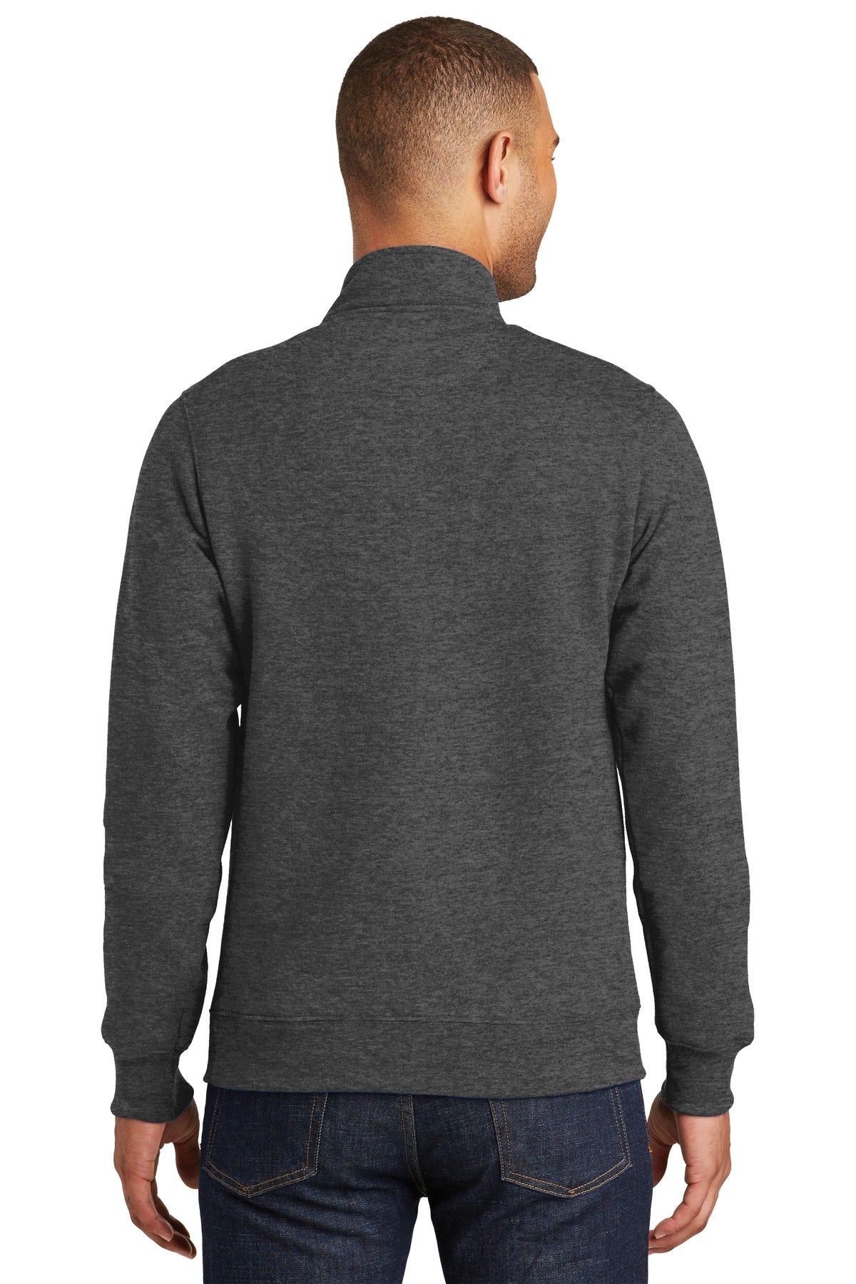 Port & Company Fan Favorite Fleece 1/4-Zip Pullover Sweatshirt. PC850Q Dark Heather Grey