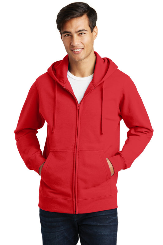 Port & Company Fan Favorite Fleece Full-Zip Hooded Sweatshirt. PC850ZH Bright Red