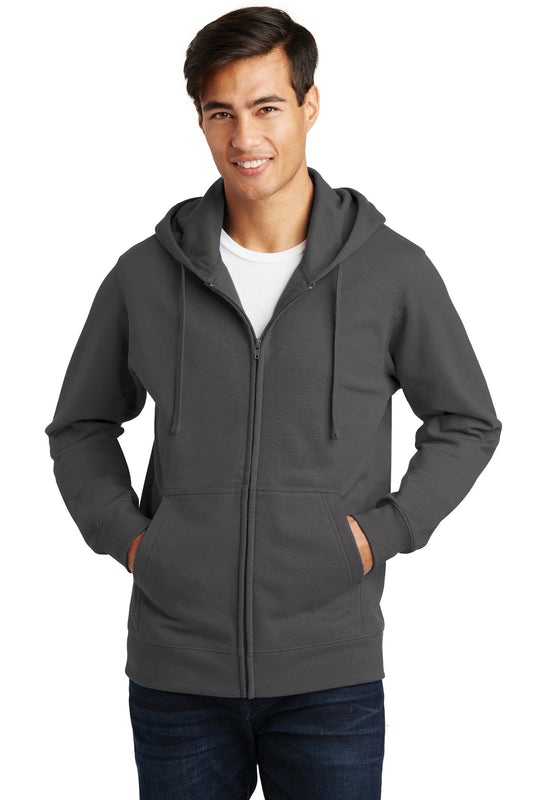 Port & Company Fan Favorite Fleece Full-Zip Hooded Sweatshirt. PC850ZH Charcoal