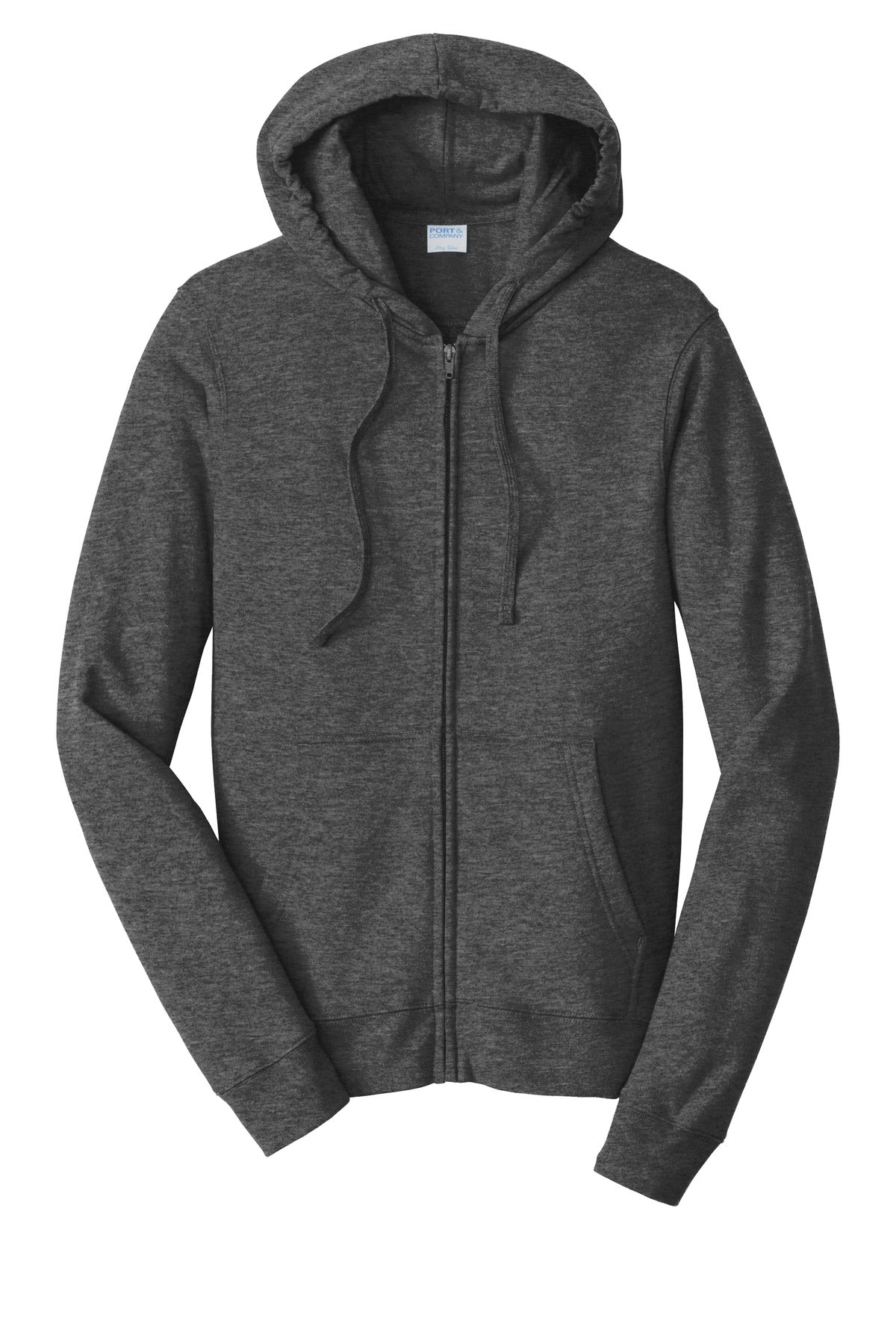 Port & Company Fan Favorite Fleece Full-Zip Hooded Sweatshirt. PC850ZH Dark Heather Grey