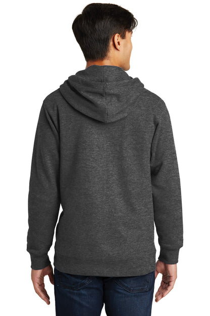 Port & Company Fan Favorite Fleece Full-Zip Hooded Sweatshirt. PC850ZH Dark Heather Grey