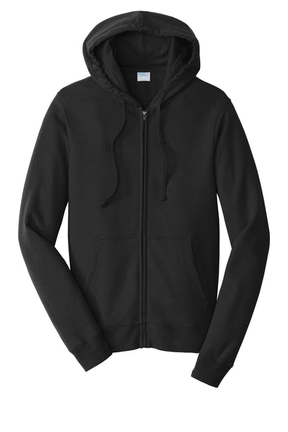 Port & Company Fan Favorite Fleece Full-Zip Hooded Sweatshirt. PC850ZH Jet Black