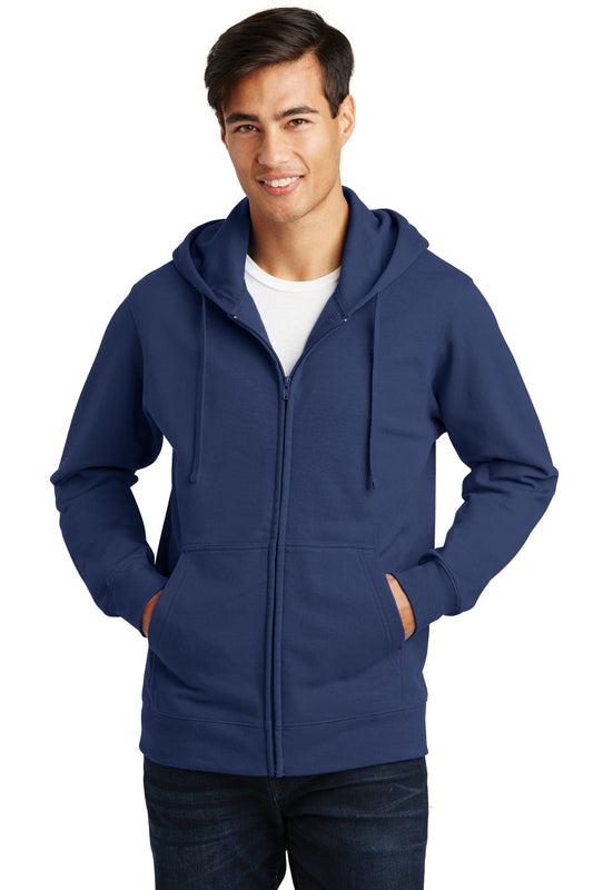 Port & Company Fan Favorite Fleece Full-Zip Hooded Sweatshirt. PC850ZH Team Navy