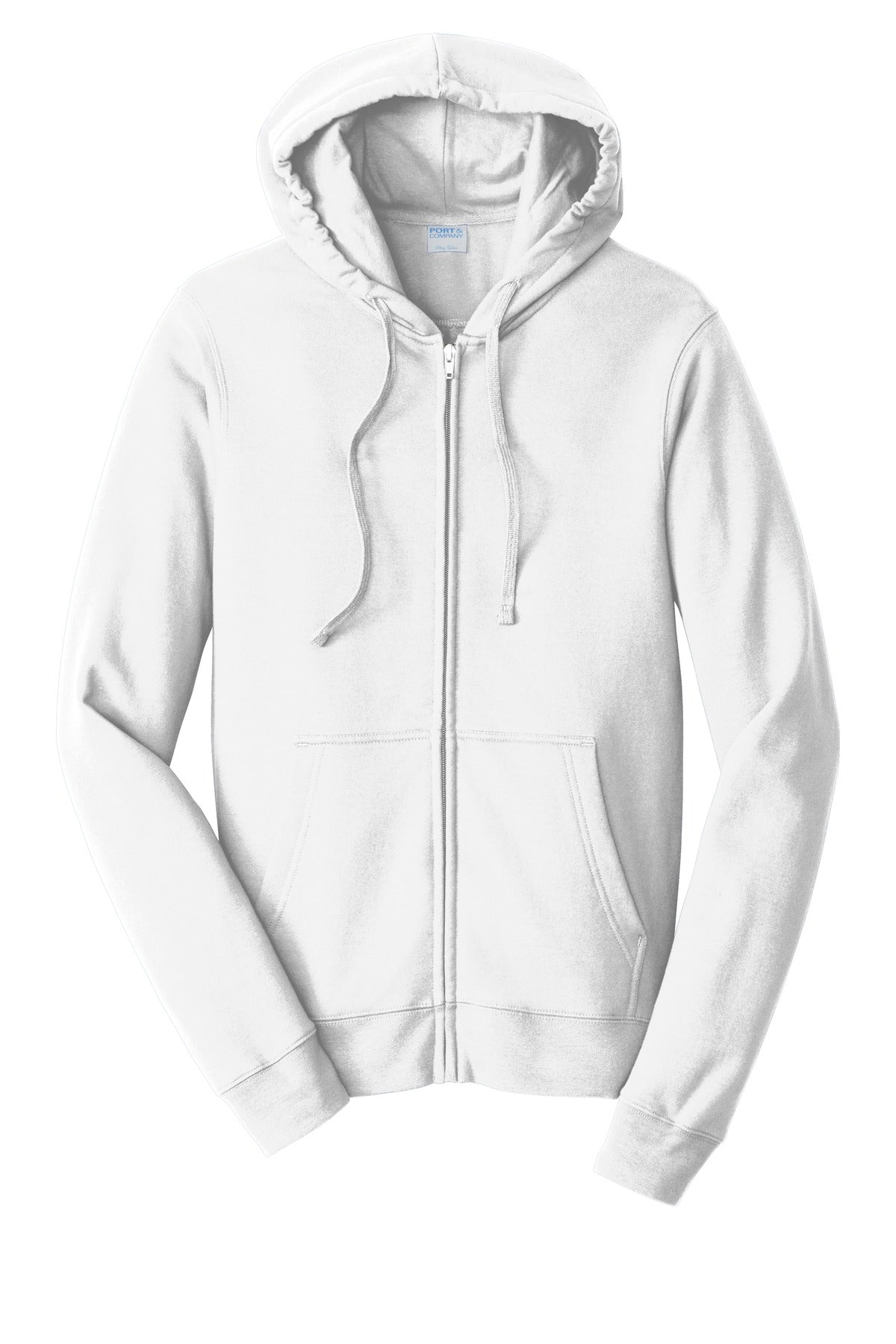 Port & Company Fan Favorite Fleece Full-Zip Hooded Sweatshirt. PC850ZH White