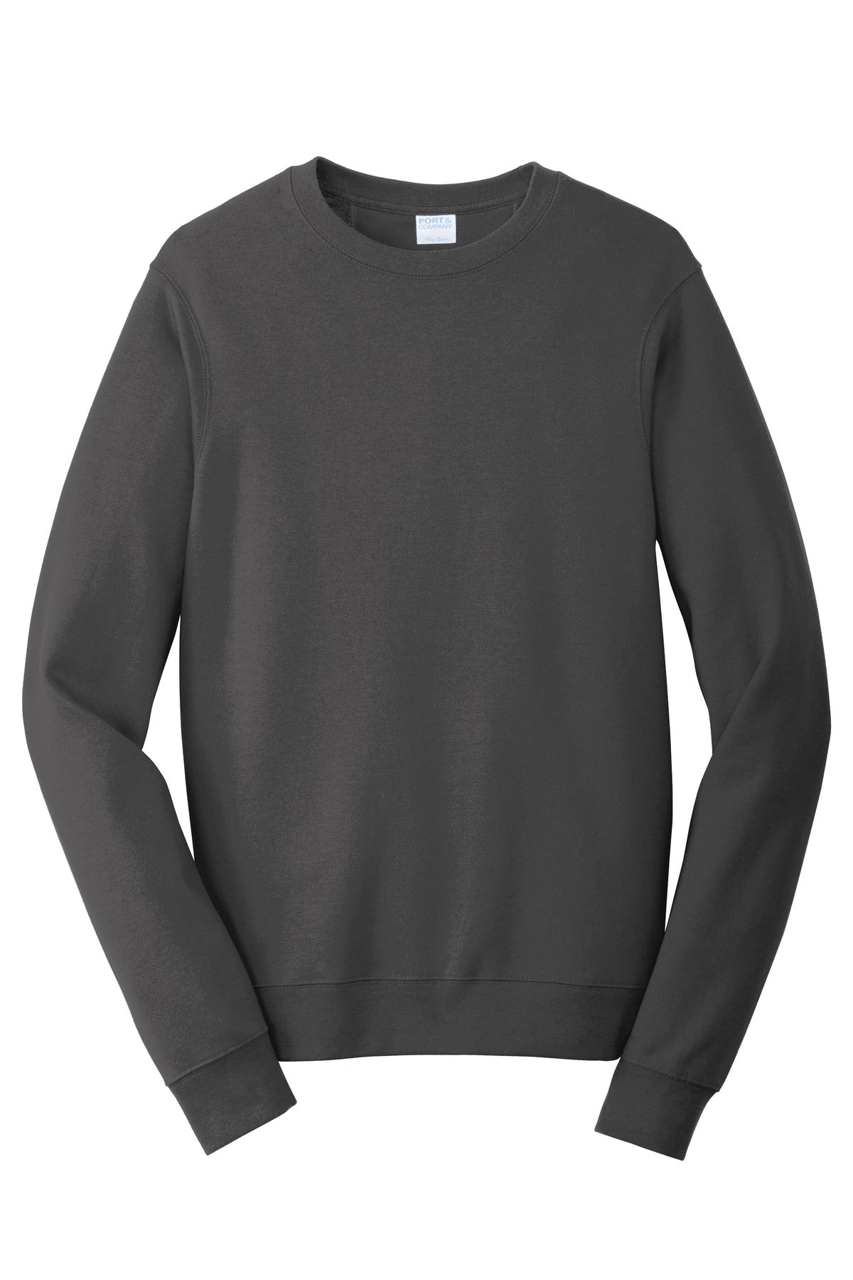 Port & Company Fan Favorite Fleece Crewneck Sweatshirt. PC850 Charcoal