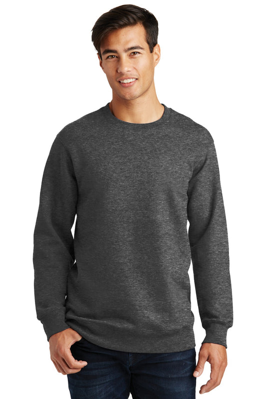 Port & Company Fan Favorite Fleece Crewneck Sweatshirt. PC850 Dark Heather Grey
