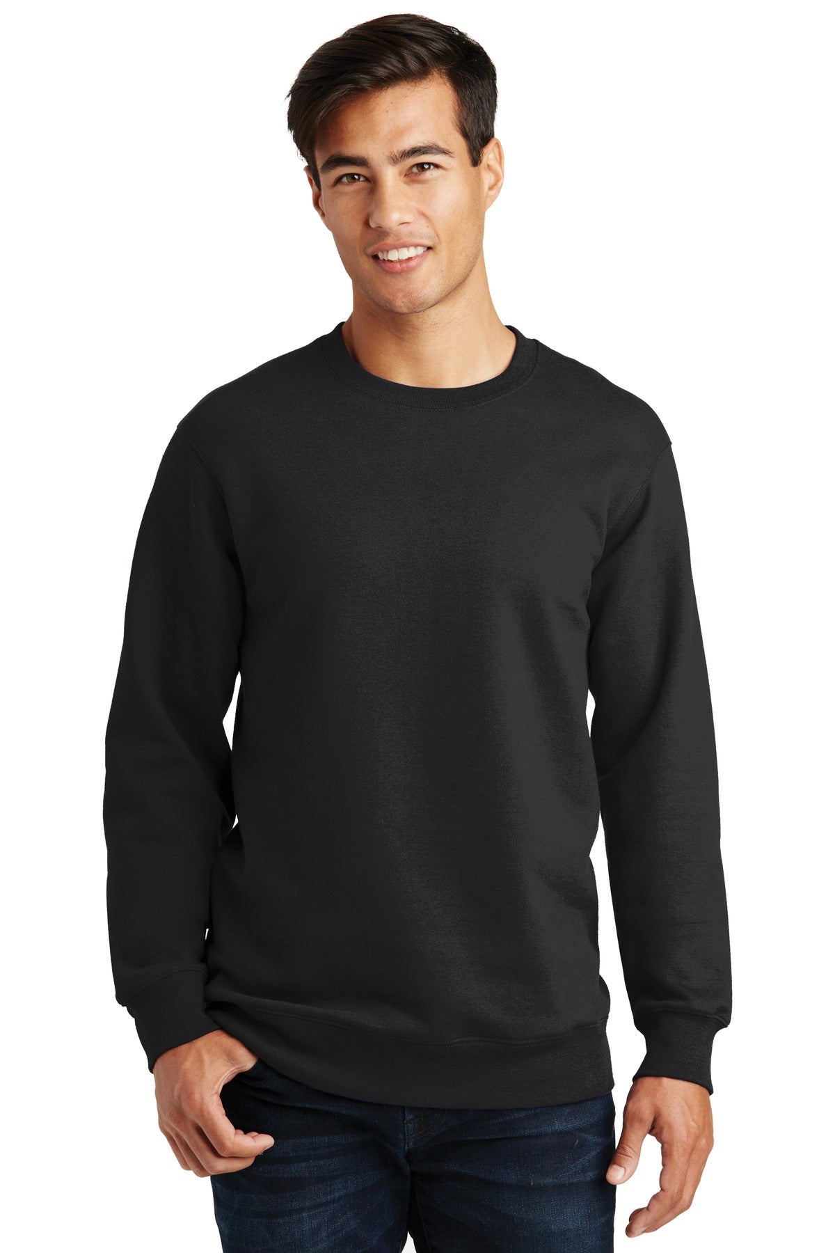 Port & Company Fan Favorite Fleece Crewneck Sweatshirt. PC850 Jet Black