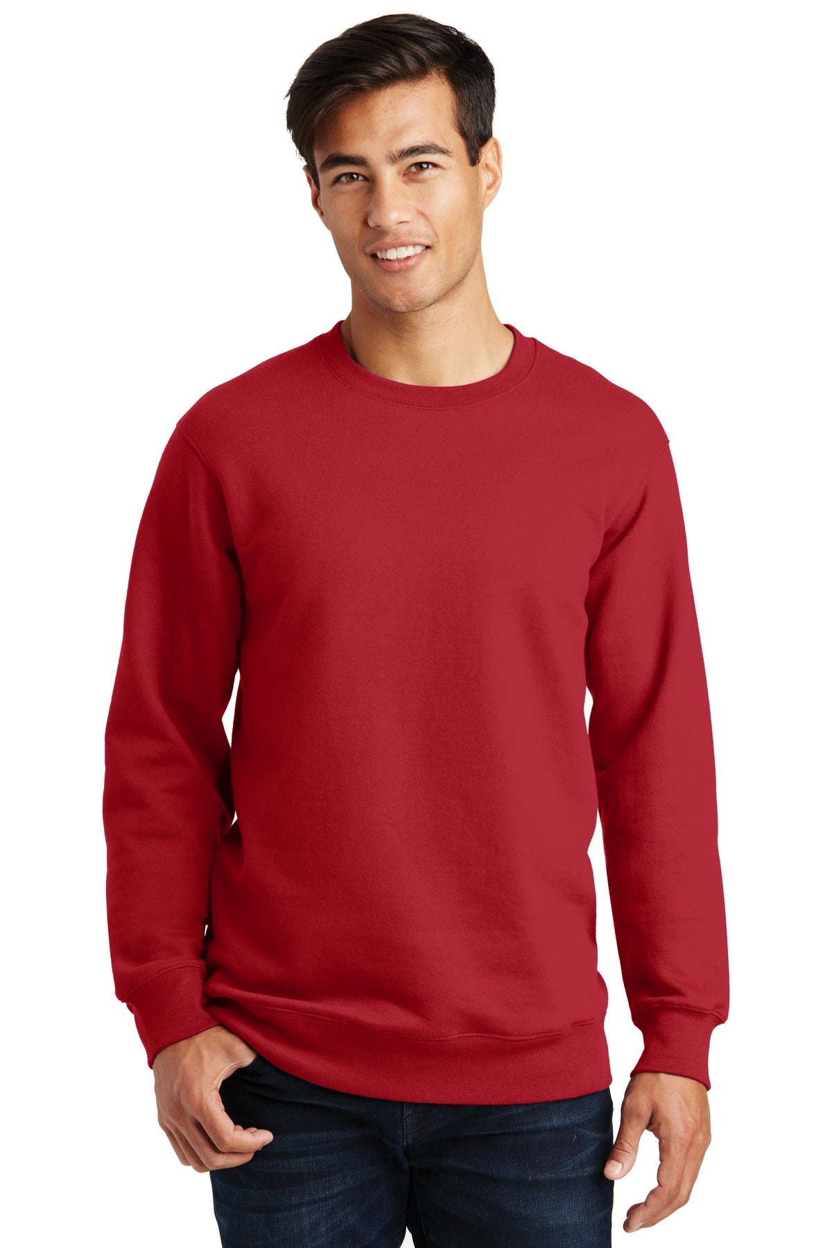 Port & Company Fan Favorite Fleece Crewneck Sweatshirt. PC850 Team Cardinal