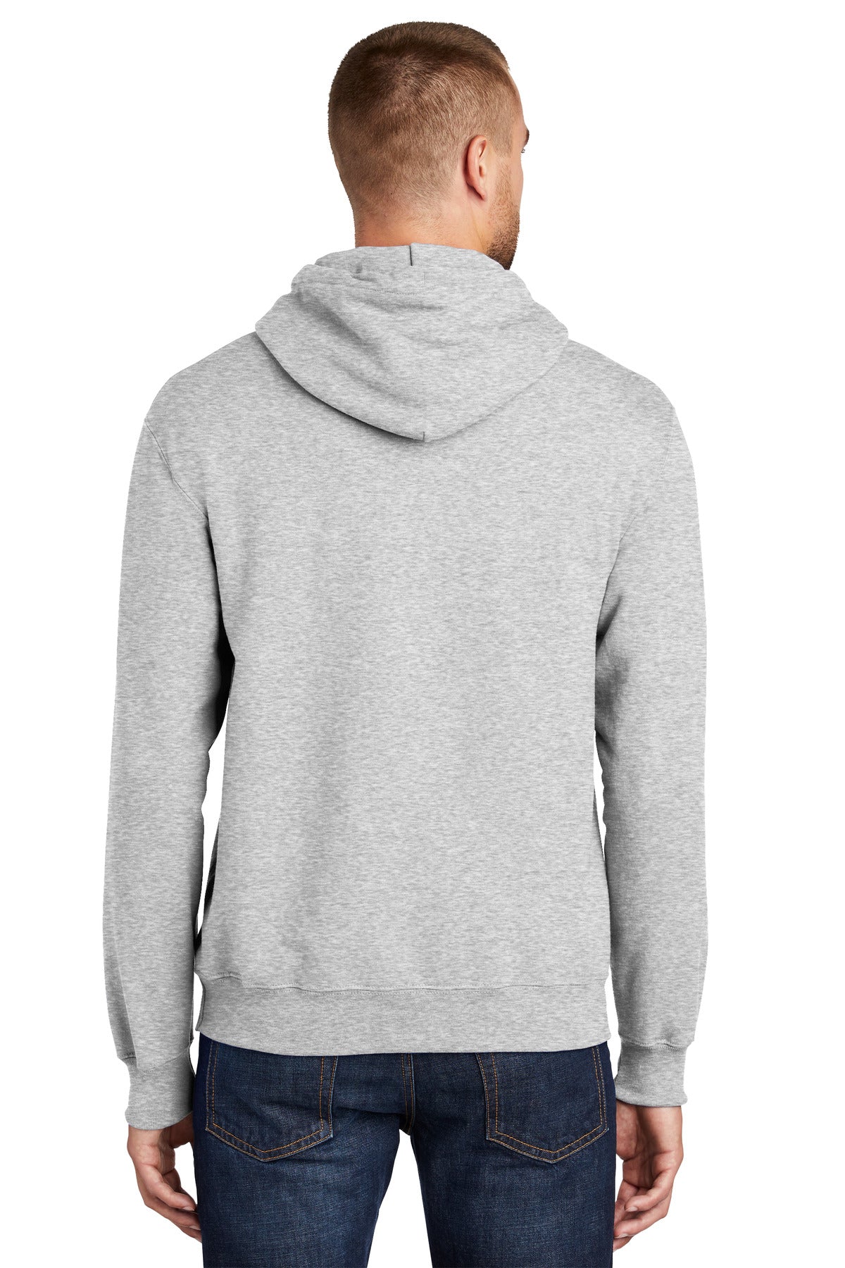 Port & Company Essential Fleece Pullover Hooded Sweatshirt.  PC90H Ash