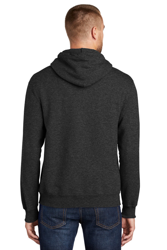 Port & Company Essential Fleece Pullover Hooded Sweatshirt.  PC90H Black Heather