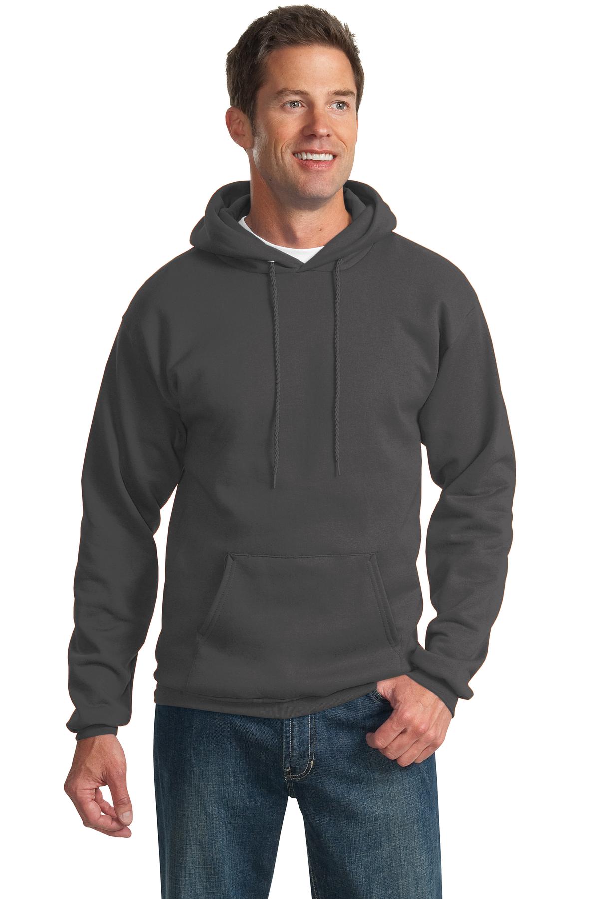 Port & Company Essential Fleece Pullover Hooded Sweatshirt.  PC90H Charcoal