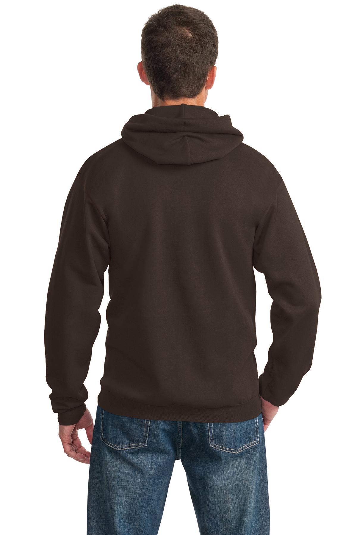 Port & Company Essential Fleece Pullover Hooded Sweatshirt.  PC90H Dark Chocolate Brown