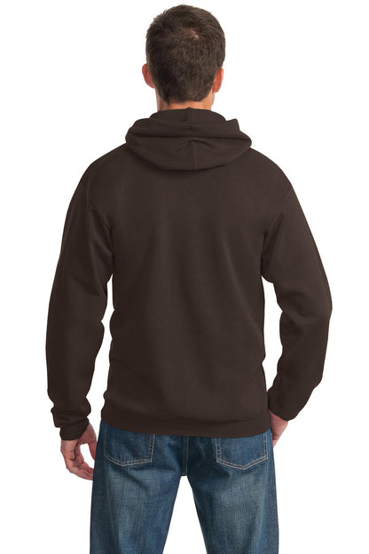 Port & Company Essential Fleece Pullover Hooded Sweatshirt.  PC90H Dark Chocolate Brown