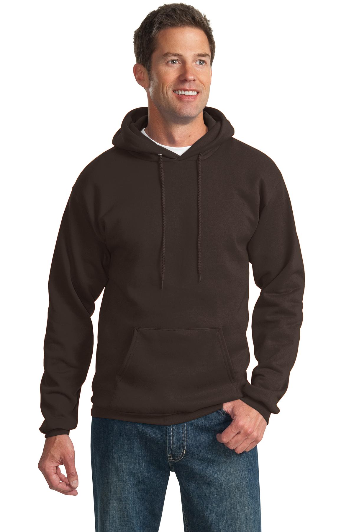 Port & Company Essential Fleece Pullover Hooded Sweatshirt.  PC90H Dark Chocolate Brown