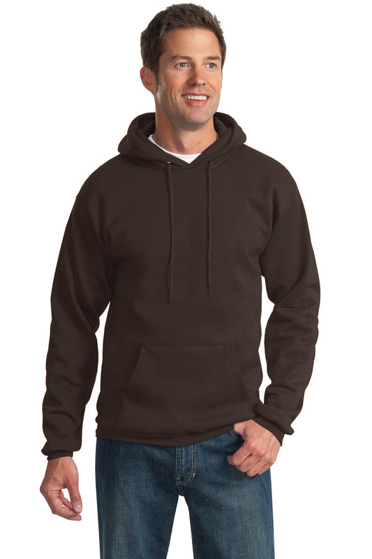 Port & Company Essential Fleece Pullover Hooded Sweatshirt.  PC90H Dark Chocolate Brown