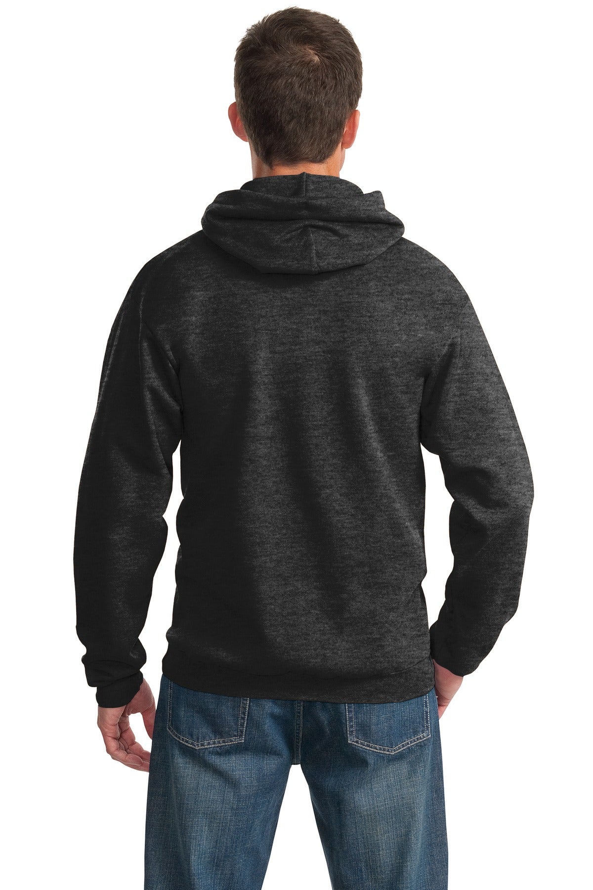 Port & Company Essential Fleece Pullover Hooded Sweatshirt.  PC90H Dark Heather Grey
