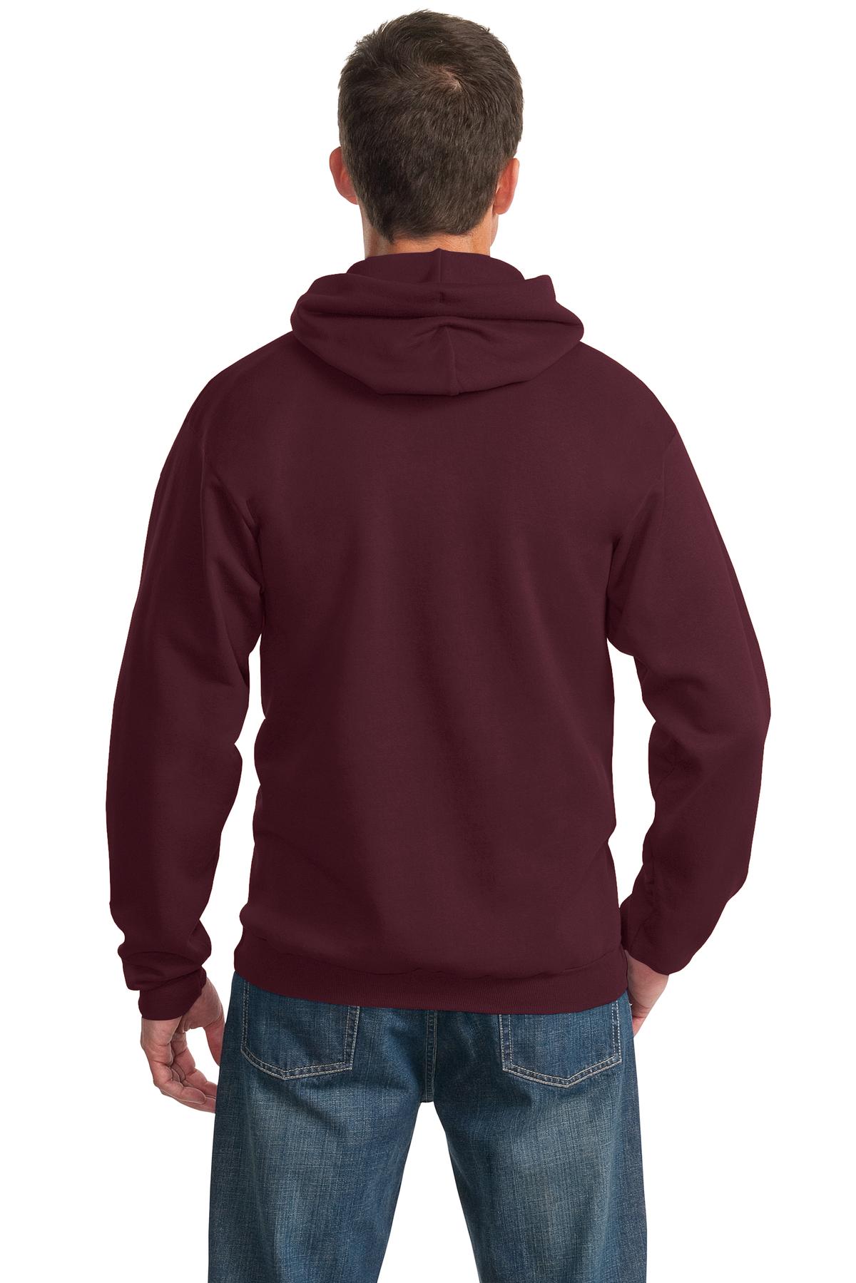 Port & Company Essential Fleece Pullover Hooded Sweatshirt.  PC90H Maroon
