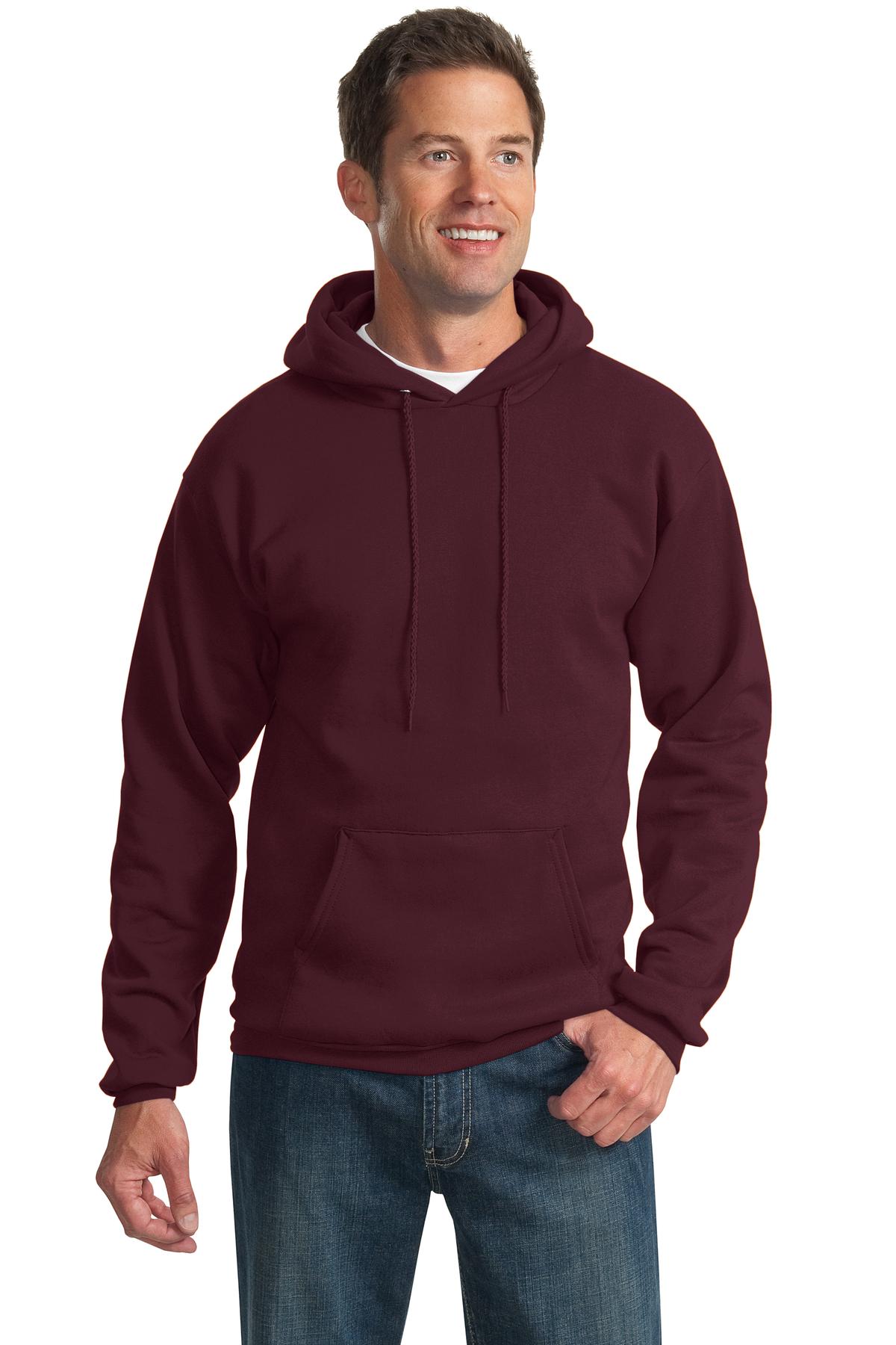 Port & Company Tall Essential Fleece Pullover Hooded Sweatshirt. PC90HT Maroon Tall