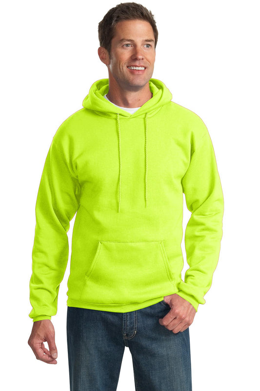 Port & Company Essential Fleece Pullover Hooded Sweatshirt.  PC90H Safety Green