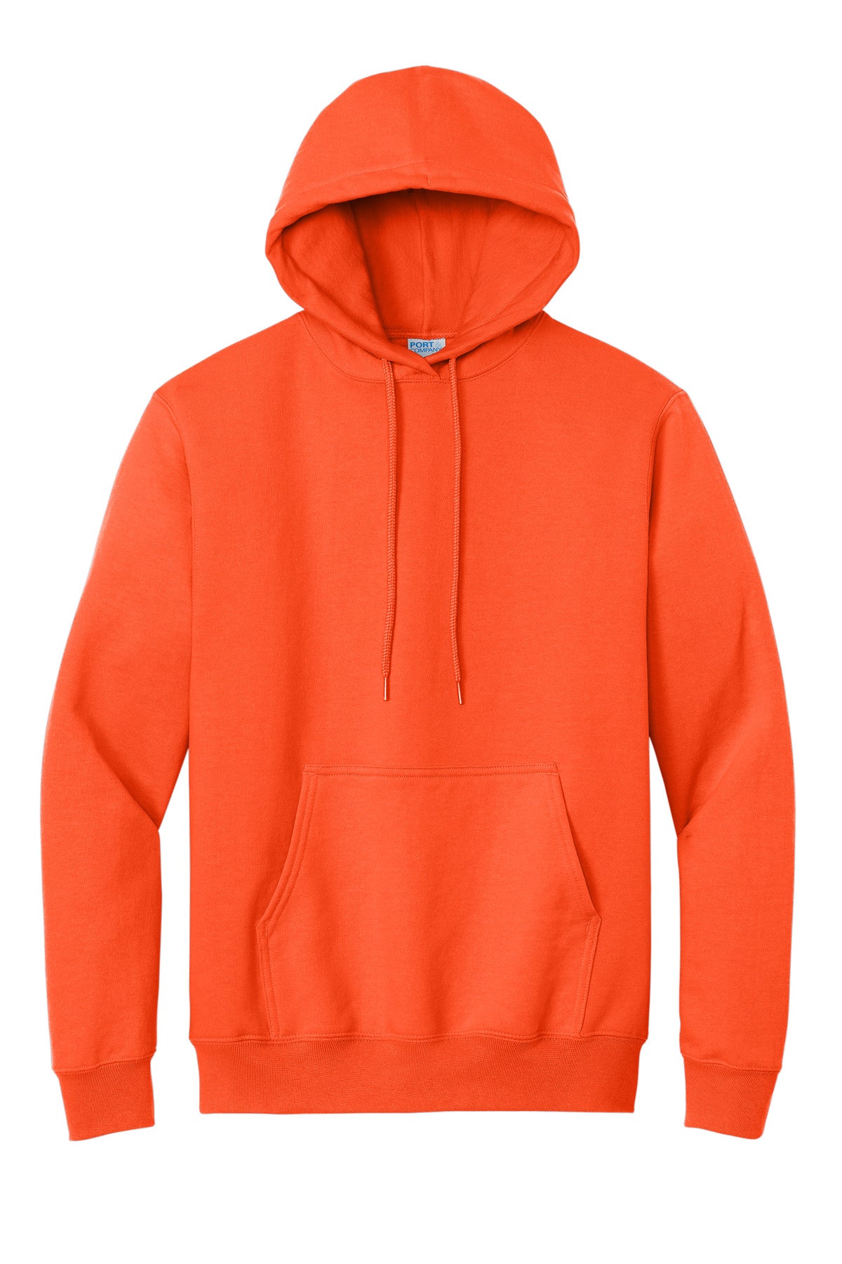 Port & Company Essential Fleece Pullover Hooded Sweatshirt.  PC90H Safety Orange
