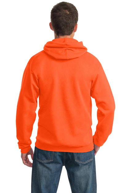 Port & Company Essential Fleece Pullover Hooded Sweatshirt.  PC90H Safety Orange