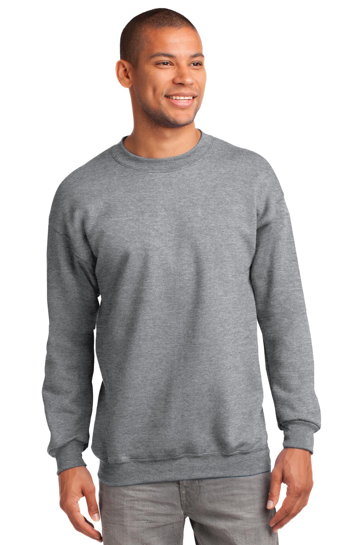 Port & Company Tall Essential Fleece Crewneck Sweatshirt. PC90T Athletic Heather Tall