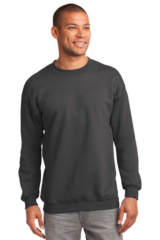 Port & Company Tall Essential Fleece Crewneck Sweatshirt. PC90T Charcoal Tall