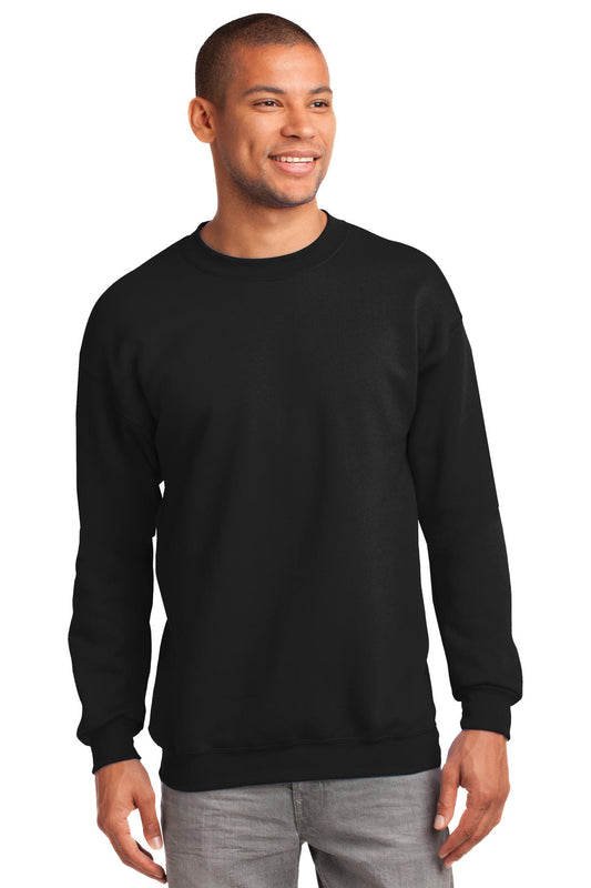 Port & Company Tall Essential Fleece Crewneck Sweatshirt. PC90T Jet Black Tall