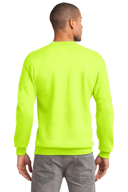 Port & Company Tall Essential Fleece Crewneck Sweatshirt. PC90T Safety Green Tall