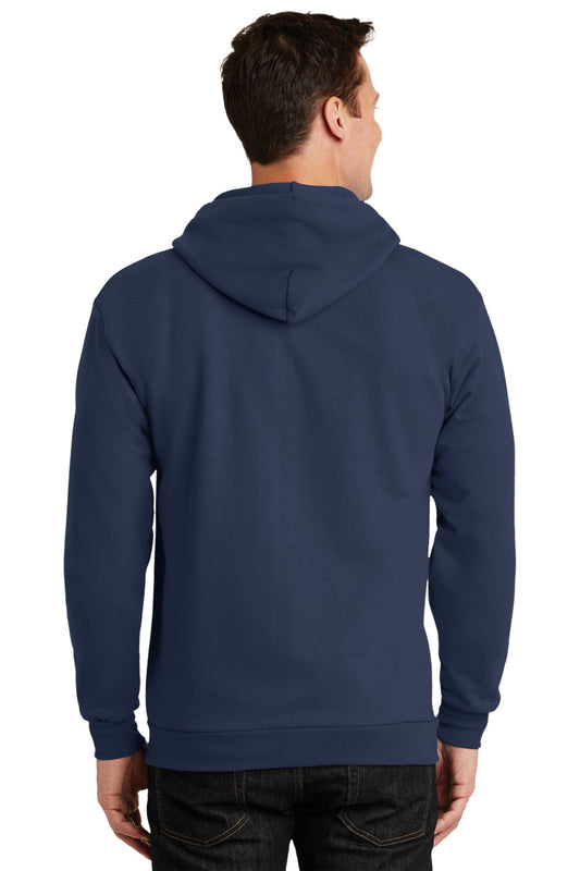 Port & Company Tall Essential Fleece Full-Zip Hooded Sweatshirt. PC90ZHT Navy Tall
