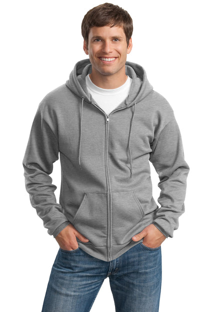 Port & Company Tall Essential Fleece Full-Zip Hooded Sweatshirt. PC90ZHT Athletic Heather Tall